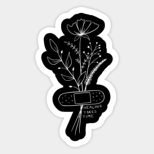 Healing Takes Time | Minimalist Floral Quote Sticker